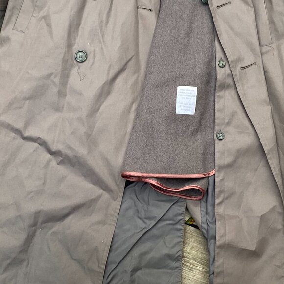 Men's Vintage 1998 YSL Yves Saint Laurent Wool Brown Button Coat Jacket Size 40 - Picture 8 of 16